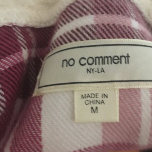 Flannel and Faux Sheepskin Button Up Jacket Pink Plaid Size Medium NWT - Picture 6 of 6